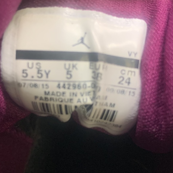 Air Jordan 7 Retro Mulberry (GS) Size 5.5 (7 Women) Purple Basketball Shoes - Picture 7 of 8